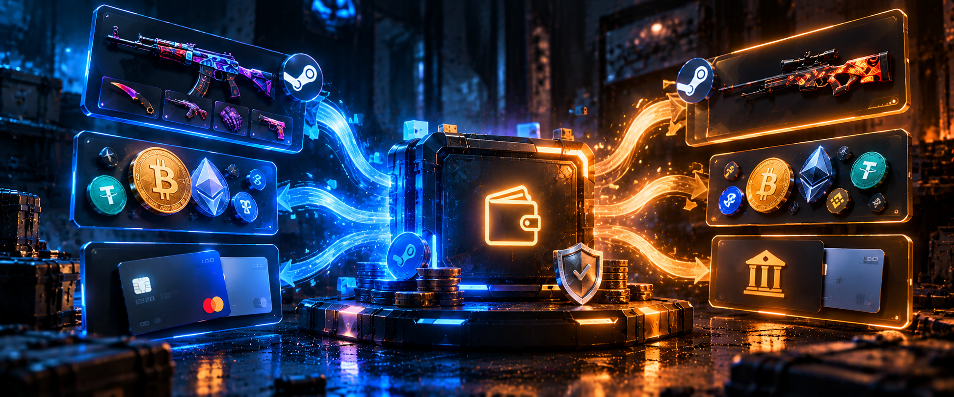 Gaming wallet showing different funding and withdrawal routes